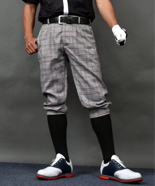 p COMON GOLF ニッカボッカーズパンツ Lサイズ グレーチェック p COMON GOLF ニッカボッカーズパンツ Lサイズ グレーチェック