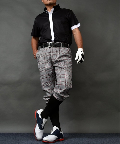 NAAFY グレンチェックパンツ Sサイズ　おしゃれゴルフウェア COMONGOLF パンツ ストレッチ ニッカボッカーズゴルフウェア