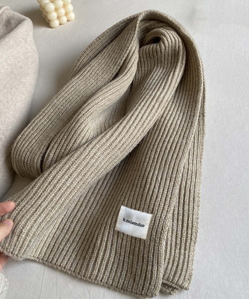 リブニット カシミヤ マフラー F-3345 カシミヤランダムリブマフラー2021／CASHMERE RIBBED