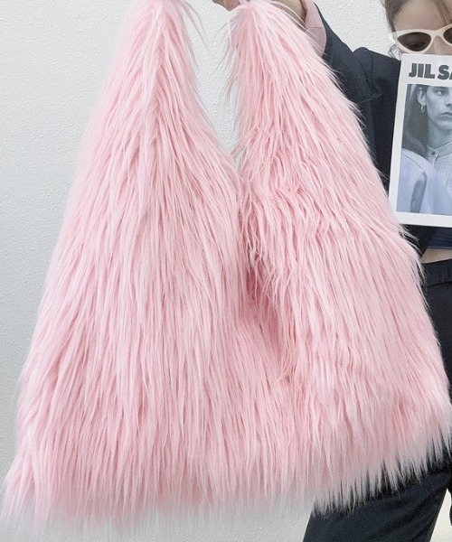 新品 定価11,880円 /取り外し可能なファー付き♪ ショルダーバッグ ピンク deux amour ショルダーバッグ バッグ ファートートバッグ レディース