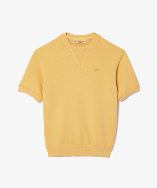 tシャツ オーガニックコットン 裏パイル ミネラルダイ半袖スウェット レディース LACOSTE tシャツ オーガニックコットン 裏パイル ミネラルダイ