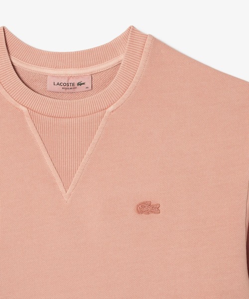tシャツ オーガニックコットン 裏パイル ミネラルダイ半袖スウェット レディース LACOSTE tシャツ オーガニックコットン 裏パイル ミネラルダイ