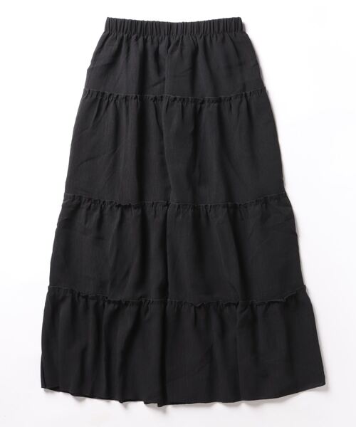 BLANC FICELLE スカート シフォン 切替 ロングスカート 裏地付き