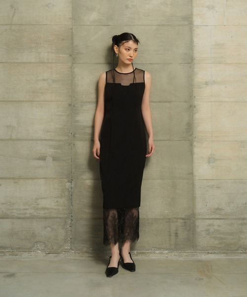 ANDRESD hem lace dress Lサイズ　結婚式　ドレス ANDRESD ドレス hem lace dress ヘムレースドレス : ZOZOTOWN