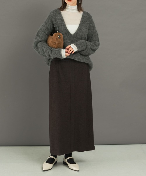 スカート ウール混ブークレストレートスカート : ZOZOTOWN Yahoo!店