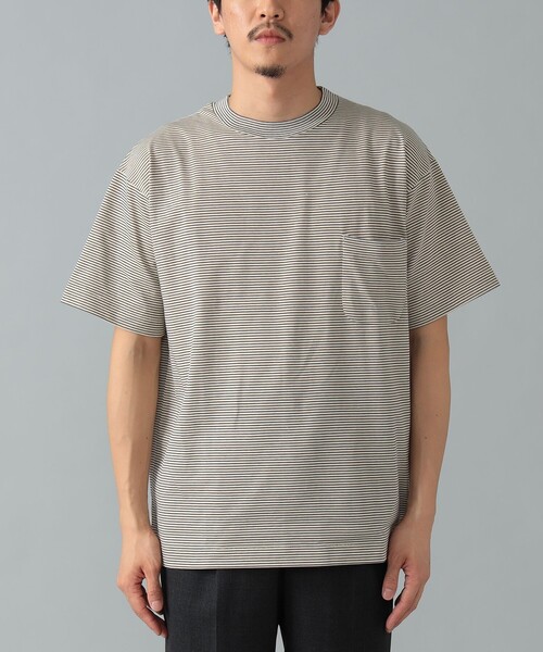 tシャツ *A VONTADE / ミニボーダー ポケットTシャツ メンズの画像