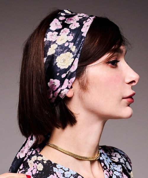 スカーフ バンダナ 日本製JENNEオードリーひし形スカーフ レディース