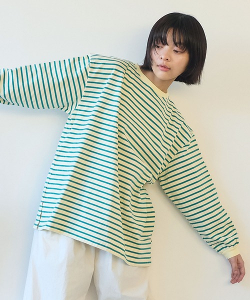 tシャツ ●vintage border puff プルオーバー レディース bulle de savon tシャツ ○vintage border puff プルオーバー