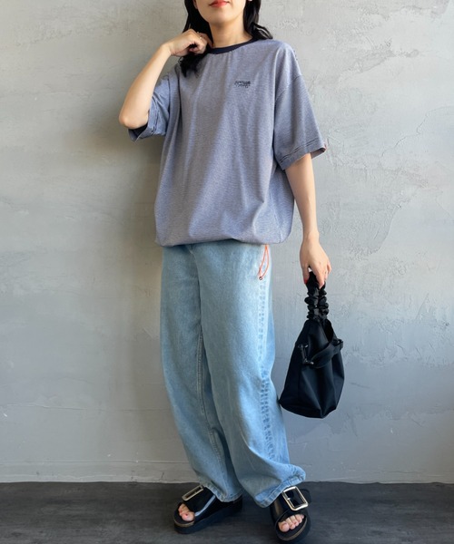 tシャツ 「UNIVERSAL OVERALL/ユニバーサルオーバーオール」 別注 ドローコード付き ワイドシルエットTシャツ レディース メンズ UNIVERSAL OVERALL tシャツ 「UNIVERSAL OVERALL/ユニバーサル