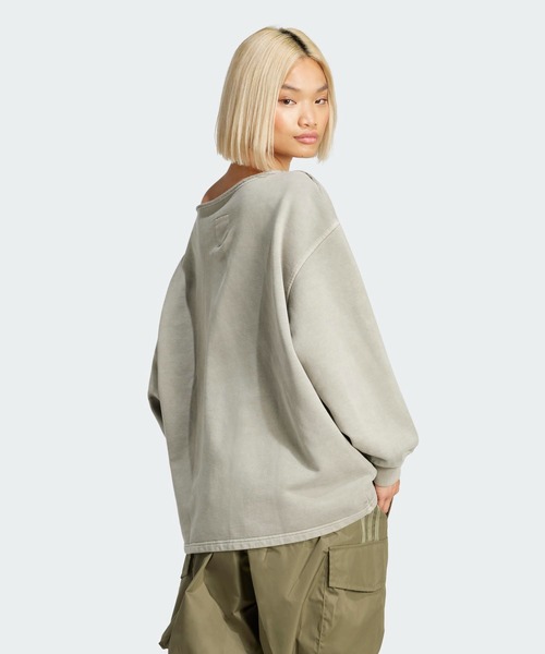 adidas トレーナー スウェット ウォッシュ オフショルダー