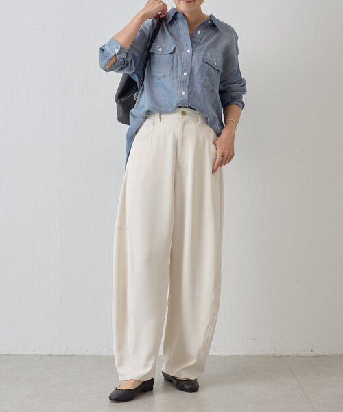 ビアズリー　FRIPIER　シフォンデニムシアーブラウス 【F】　希少　5668 ビアズリー BEARDSLEY 《FRIPIER》 シフォンデニムシャツ