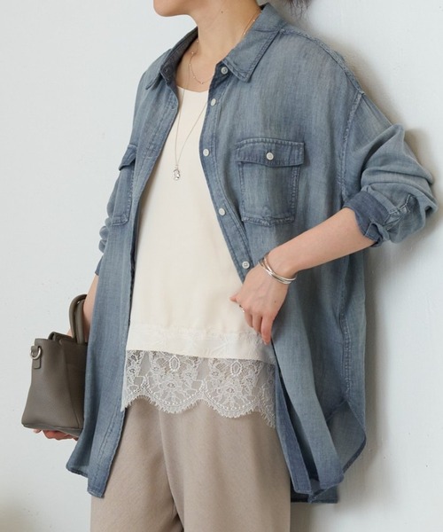 新品☆ビアズリー⭐︎シフォンデニムシャツ シフォンデニムシャツ （シャツ・ブラウス）｜BEARDSLEY / ビアズリー