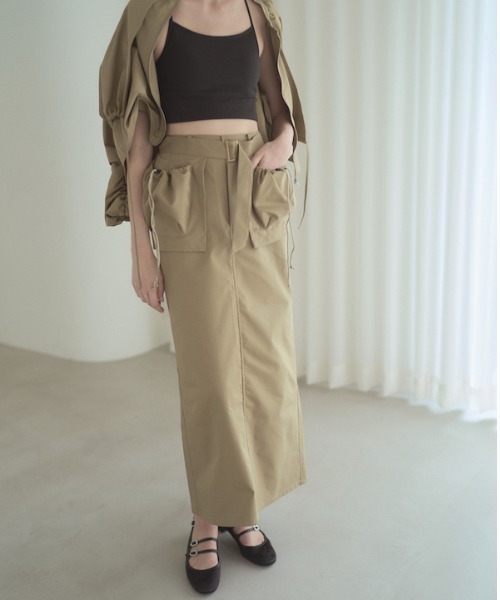 超美品】8ヤーズ♪ Cargo Skirtポケット付き M ベージュ 8YARDS