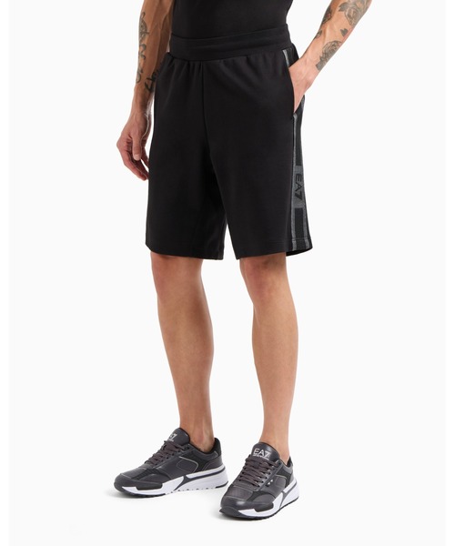 【Emporio Armani】EA7 バミューダパンツ Black ※送関込 EA7 パンツ 「エンポリオ アルマーニ EA7」Logo Series