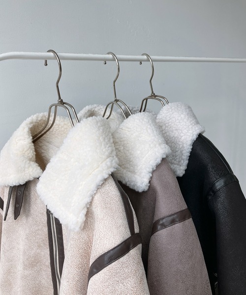 「AS KNOW AS plus」 ジップアップブルゾン FREE アイボリー レディース_画像3