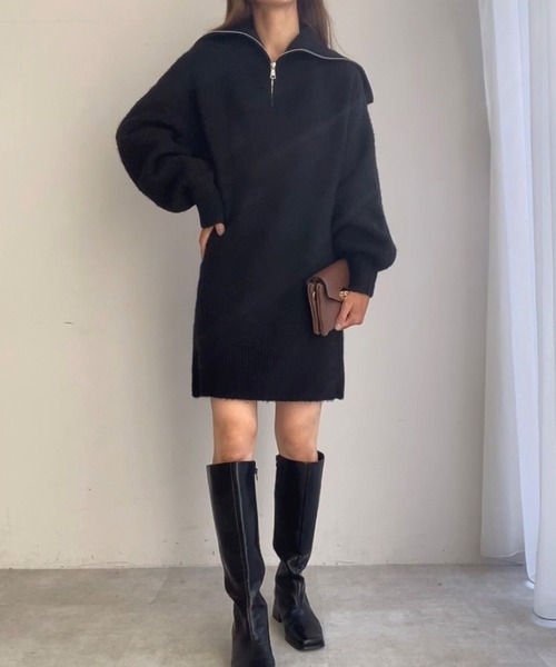 「FILLOU」 ニットワンピース FREE ブラック レディース_画像4