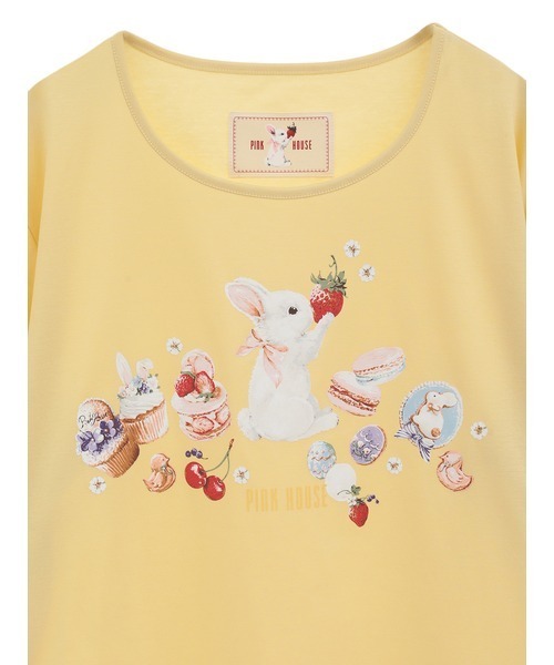 tシャツ スイーツスプリングバニープリントカットソー レディース PINK HOUSE tシャツ スイーツスプリングバニープリント