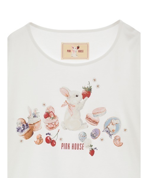 PINK HOUSE tシャツ スイーツスプリングバニープリント