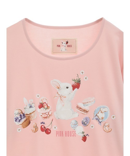 kotohayokozawa×PINK HOUSE MIX PRINT RAPHIC WAVE TOP