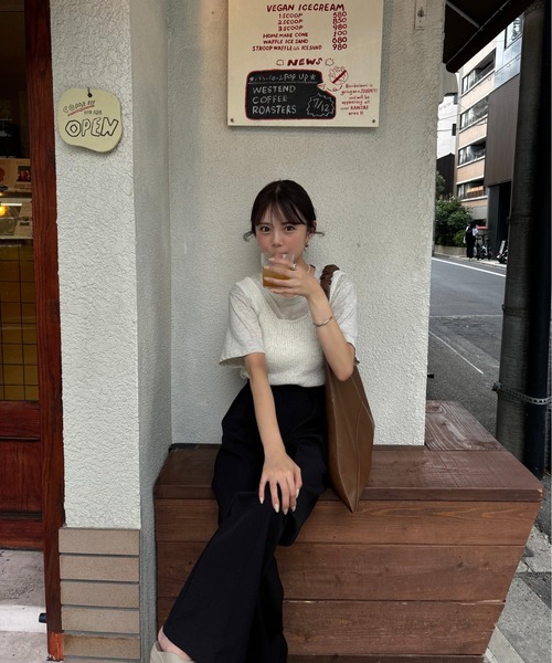 lawgy ハンドバッグ stitch gather one handle bag / ステッチ