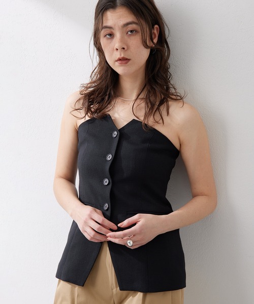 今季購入　新品　Whim Gazette ウィムガゼット　ジュートライクビスチェ Whim Gazette ブラウス シャツ ジュートライクビスチェ