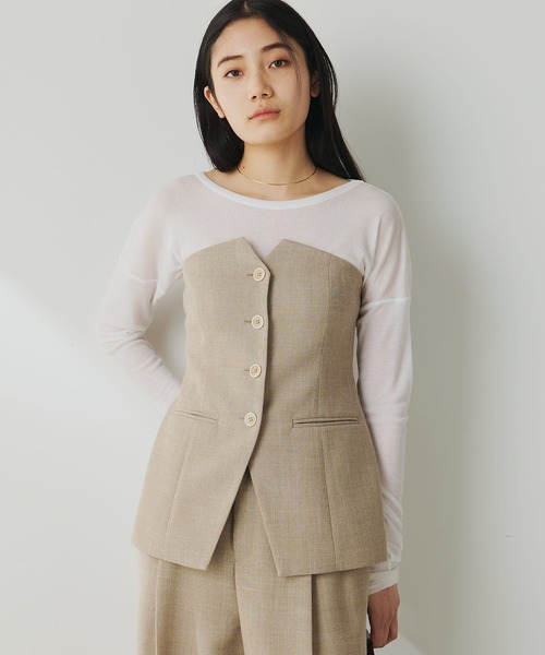 今季購入　新品　Whim Gazette ウィムガゼット　ジュートライクビスチェ Whim Gazette ブラウス シャツ ジュートライクビスチェ