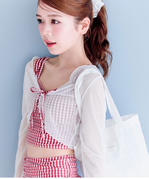 【新品】OLIVE des OLIVE レース羽織付リボンswim wear 3点セット】レース羽織付リボンswim wear | OLIVE des OLIVE