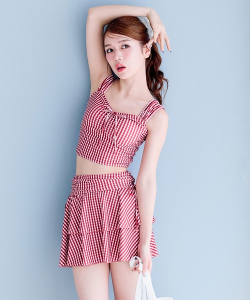 OLIVE des 水着 レース羽織付リボンswim wear レディース