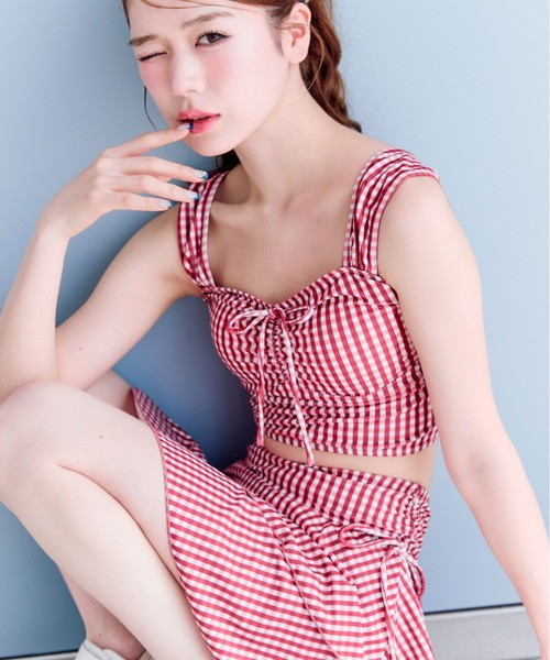 OLIVE des OLIVE レース 織付リボン swim wear OLIVE des 水着 レース羽織付リボンswim wear レディース