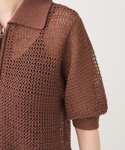カーディガン Glitter Mesh Zip Cardigan レディース Green Parks カーディガン Zip付メッシュカーディガン