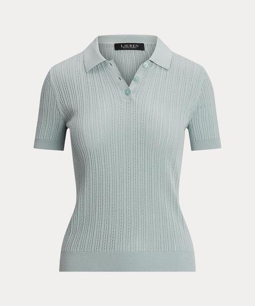 LAUREN RALPH LAUREN / ローレン ラルフ ローレン ポインテールニット コットンブレンド ポロ セーター LAUREN RALPH ニット セーター ポインテールニット コットン