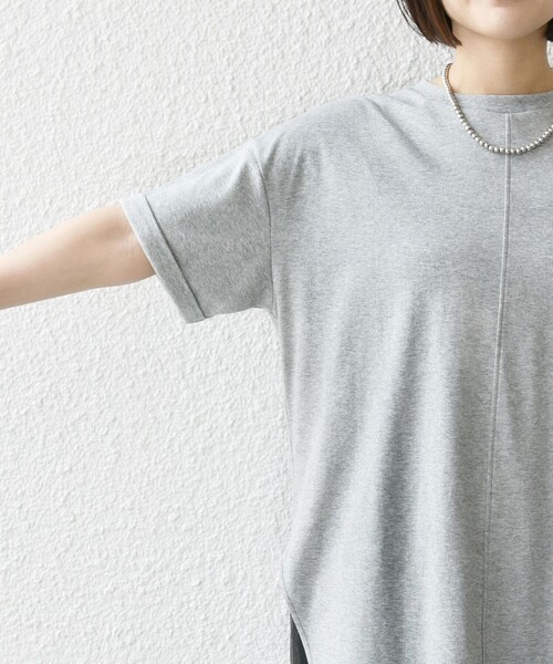 tシャツ SHIPS any:「接触冷感/汗染み防止加工/洗濯機可能」スリット ルーズ チュニック TEE レディース SHIPS any tシャツ any:「接触冷感/汗染み防止加工/洗濯機可能