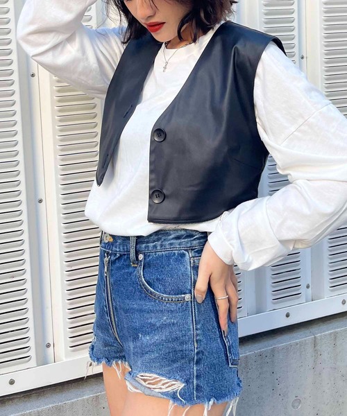 「SPIRALGIRL」 サロペットスカート FREE ブラック レディース_画像4