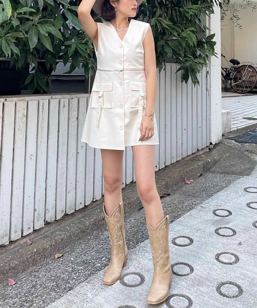 「SPIRALGIRL」 サロペットスカート FREE ブラック レディース_画像8