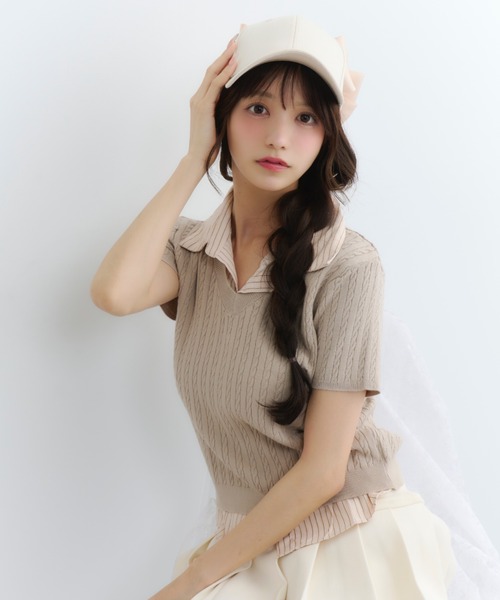 未使用タグ付 yori ボア リボン キャップ 帽子 もこもこ グレー 57cm 12月上旬発送予定もふボアリボンキャップ 【2023AWオンライン