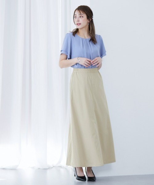 【関税込み】Collina Strada ロングスカート slattgir スカート 高身長 接触冷感ライトチノAラインロング
