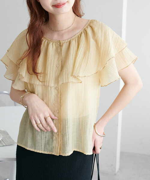 ◎新品【OUR】フリルカラーブラウス フリルカラーブラウス – OURHOME