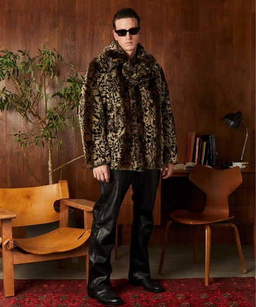 ショット　ファーコート Schott N.Y.C pコート ピーコート Schott/ショット/LEOPARD FUR