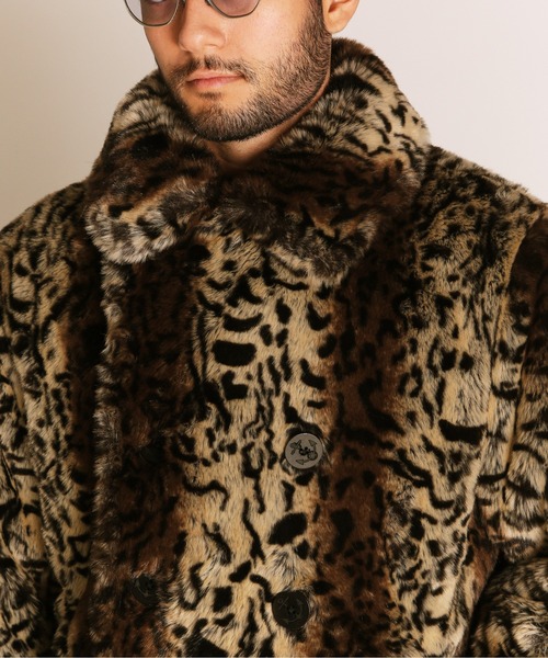 Schott N.Y.C pコート ピーコート Schott/ショット/LEOPARD FUR