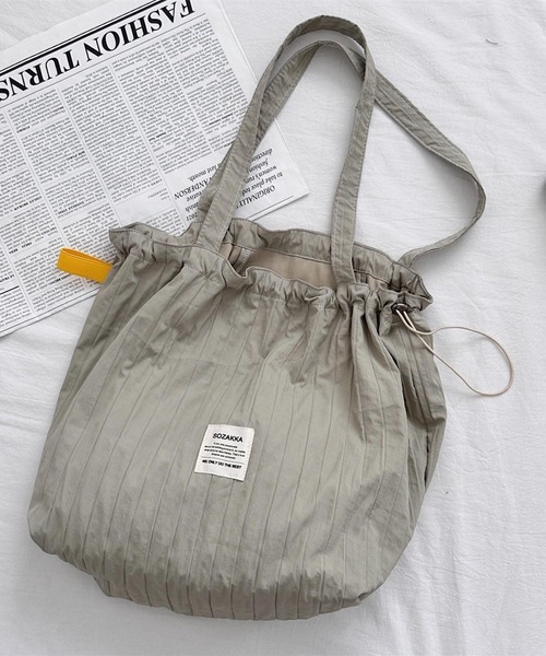 VIBGYOR トートバッグ Mignonjour/ストライプ巾着トートバッグ M2774