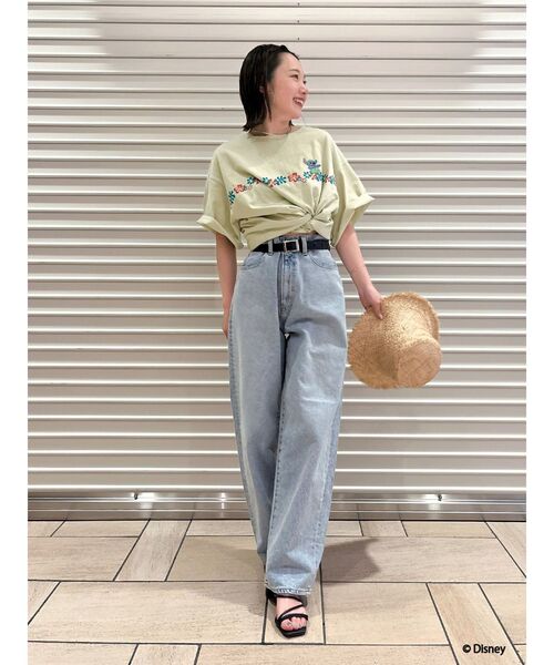 Ungrid tシャツ スティッチデザインプリントTee レディース