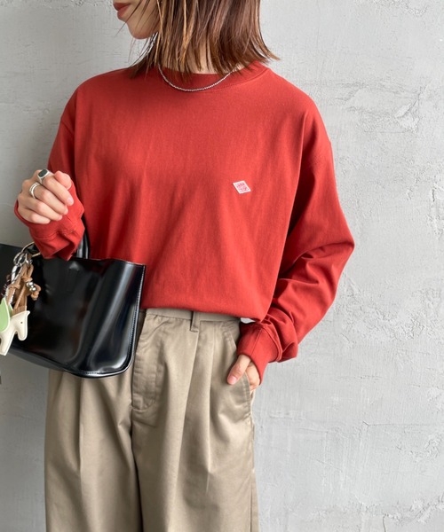 tシャツ 「DANTON/ダントン」 ワンポイントロゴ クルーネックロンT レディース メンズ