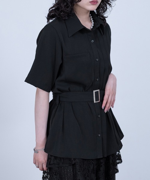 Ellno de Mavie（エルノデメヴィ） ブラウス シャツ 夏 半袖 サイド