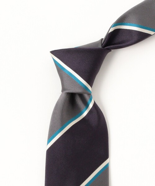 BEAMS F（ビームスF） ネクタイ シルク ワイドストライプ ネクタイ