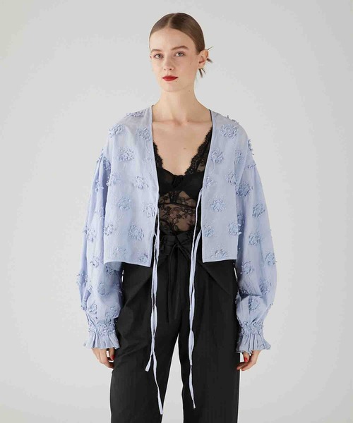 crinkle crinkle crinkle embroidery ボレロ crinkle ポンチョ 「crinkle crinkle」3D embroidery bolero/3D