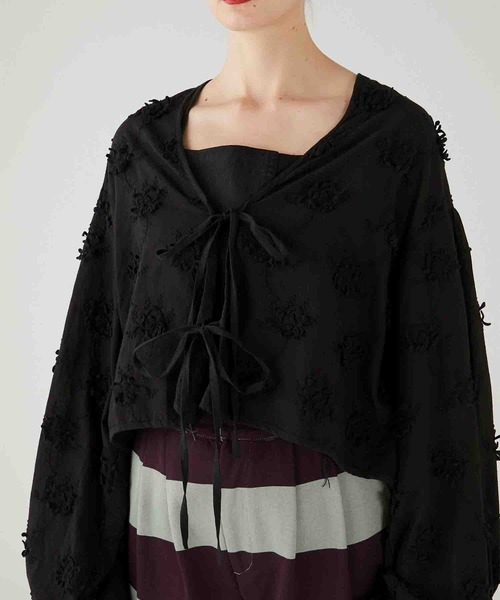 crinkle ポンチョ 「crinkle crinkle」3D embroidery bolero/3D