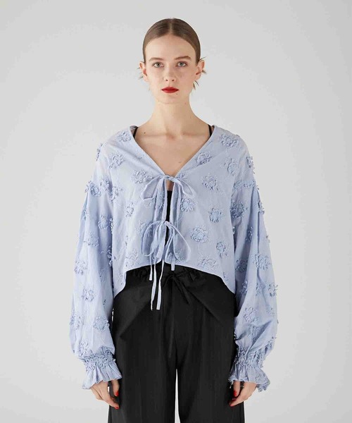 crinkle crinkle crinkle embroidery ボレロ crinkle ポンチョ 「crinkle crinkle」3D embroidery bolero/3D