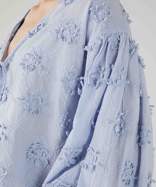 crinkle ポンチョ 「crinkle crinkle」3D embroidery bolero/3D