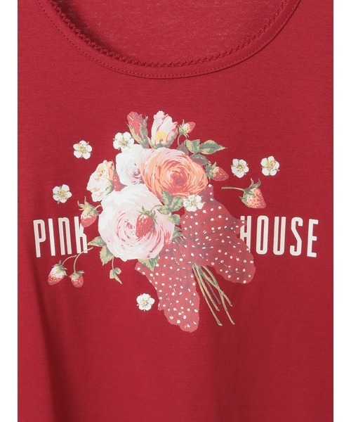 PINK HOUSE tシャツ リボンブーケプリントカットソー レディース