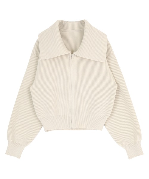 「titivate」 ジップアップブルゾン FREE ネイビー レディース_画像2